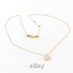 Roberto Coin 18K Yellow Gold Diamond Pink Enamel Starfish Necklace New $520
