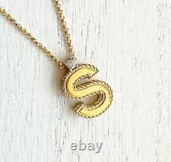 Roberto Coin 18K Yellow Gold Diamond Princess Letter S Initial Necklace $990
