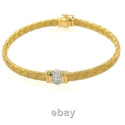 Roberto Coin 18K Yellow Gold Diamond Silk Weave Bracelet