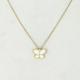 Roberto Coin 18K Yellow Gold Diamond White Enamel Butterfly Necklace New $520