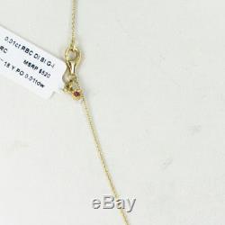 Roberto Coin 18K Yellow Gold Diamond White Enamel Butterfly Necklace New $520
