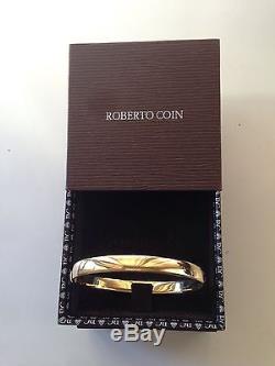 Roberto Coin 18K Yellow Gold High Polish Bangle Bracelet ITALY $1960 MRP