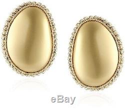 Roberto Coin 18K Yellow Gold Pebble Satin Oval Elegant Post Stud Earrings