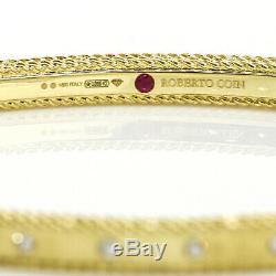 Roberto Coin 18K Yellow Gold Princess Diamond Hinged Bangle Bracelet
