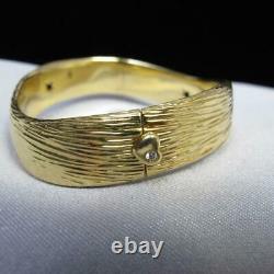 Roberto Coin 18K Yellow Gold Rayada Elephant Skin Bangle Bracelet 24.8g #J423