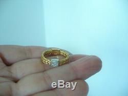 Roberto Coin 18K Yellow Gold Ring Diamond Woven Band Size 6 Italy 3+ Grams NR