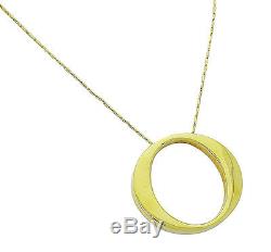 Roberto Coin 18K Yellow Gold Signature Ruby O Pendant Necklace Italy 16.5 D405