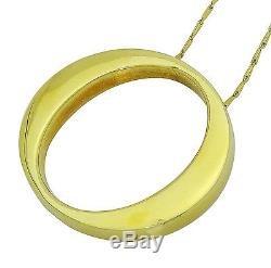 Roberto Coin 18K Yellow Gold Signature Ruby O Pendant Necklace Italy 16.5 D405