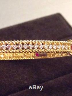 Roberto Coin 18K Yellow Gold Symphony Princess Bracelet With Diamonds-NWT & Box