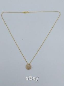 Roberto Coin 18K Yellow Gold Tiny Treasures Diamond Peace Necklace 16 or 18