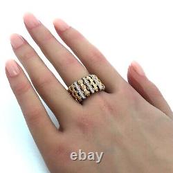 Roberto Coin 18K Yellow White Gold Appassionata Diamond Woven Band Ring