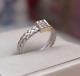 Roberto Coin 18K white gold woven mesh diamond Ruby Ring sz 6