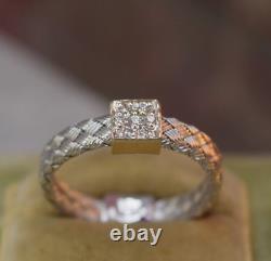 Roberto Coin 18K white gold woven mesh diamond Ruby Ring sz 6