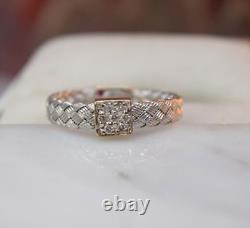 Roberto Coin 18K white gold woven mesh diamond Ruby Ring sz 6