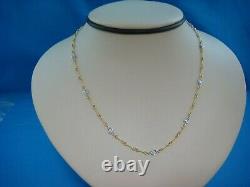 Roberto Coin 18 K Gold 7 Stations Diamond Necklace 16.5 Inches Dog-bone Style