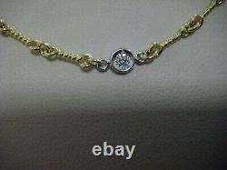 Roberto Coin 18 K Gold 7 Stations Diamond Necklace 16.5 Inches Dog-bone Style