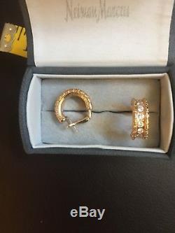 Roberto Coin 18 K Rose Gold & Diamond Florentine Huggie Earrings