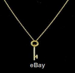 Roberto Coin 18 Tiny Treasures Key Pendant Necklace 18K Yellow Gold ITALY