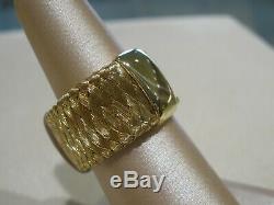 Roberto Coin 18 k Yellow Gold & Diamond Silk Woven Band Ring Size 6.5