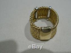 Roberto Coin 18 k Yellow Gold & Diamond Silk Woven Band Ring Size 6.5