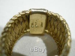 Roberto Coin 18 k Yellow Gold & Diamond Silk Woven Band Ring Size 6.5