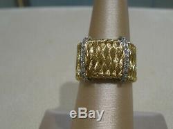 Roberto Coin 18 k Yellow Gold & Diamond Silk Woven Band Ring Size 6.5