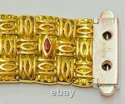 Roberto Coin 18ct Gold & Diamond Appassionata 3 Row Bracelet Heavy 57.5g