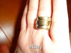 Roberto Coin 18k Barocco Diamond 18k Gold Wide Band Flex Ring Sz 6.5 $3680
