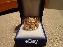 Roberto Coin 18k Barocco Diamond 18k Gold Wide Band Flex Ring Sz 6.5 $3680