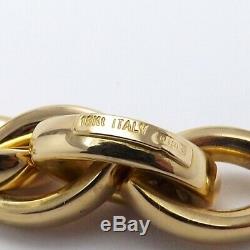 Roberto Coin 18k Gold 750 Italy Oval Pavé Diamond Link Bracelet 25.4gr 8