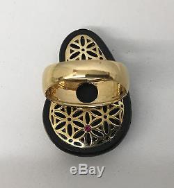 Roberto Coin 18k Gold Diamond Ebony Wood Ring 1.05 Carat Amazing Work Of Art 7