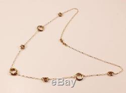 Roberto Coin 18k Gold Entwined Circle 7-station Necklace Long Chain 23.5 Inch