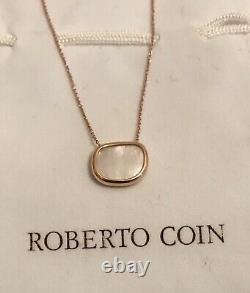 Roberto Coin 18k Gold Mother Of Pearl Pendant Necklace NWOT