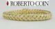 Roberto Coin 18k Gold Woven Silk Basket Weave Flexible Bangle Bracelet 20 Grams