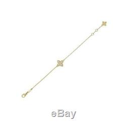 Roberto Coin 18k Gold Yellow Gold Diamond Princess Flower Bracelet $1700 Italy