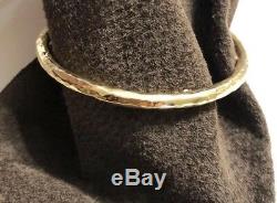 Roberto Coin 18k Hammered Yellow Gold Signature Ruby Bangle Bracelet
