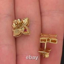 Roberto Coin 18k Princess Flower Earrings New $1450