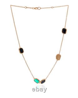 Roberto Coin 18k Rose Gold Diamond 0.12ct And Black Jade Necklace 8881907AXCHJX