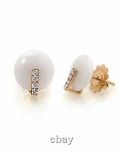 Roberto Coin 18k Rose Gold Diamond(0.16ct Twd.) Jade Earrings 8882317AXERW