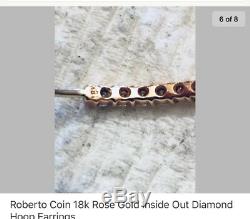 Roberto Coin 18k Rose Gold Diamond Inside Out Hoop Earrings