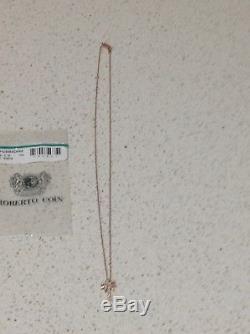 Roberto Coin 18k Rose Gold Diamond Palm Tree Pendant 18 inch chain Tiny Treasure