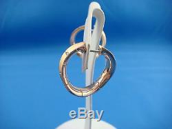 Roberto Coin 18k Rose Gold Twisted Hoop Earrings With Diamonds 16.1 Grams, Italy