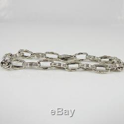 Roberto Coin 18k White Gold. 19tcw Diamond Appassionata Chain Link Bracelet