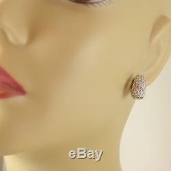 Roberto Coin 18k White Gold 1.50tcw Pave Diamond Huggie Earrings