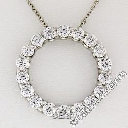 Roberto Coin 18k White Gold 3.40ct Cento Diamond Circle of Life Pendant Necklace
