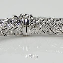 Roberto Coin 18k White Gold. 48tcw Silk Weave 3-station Diamond Bracelet Rt$4600