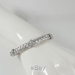 Roberto Coin 18k White Gold. 48tcw Silk Weave 3-station Diamond Bracelet Rt$4600