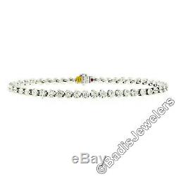 Roberto Coin 18k White Gold 5.3ct CENTO Diamond 3 Prong Set 6.5 Tennis Bracelet