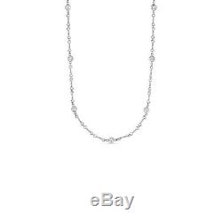 Roberto Coin 18k White Gold Diamond 7-Station Necklace 16.5 $1820