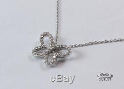 Roberto Coin 18k White Gold Diamond Butterfly Necklace Pendant, Beautiful
